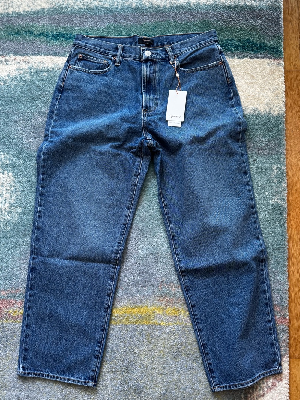 NWT Quince Women’s Bella Rigid Straight Leg Jeans in Horizon Blue